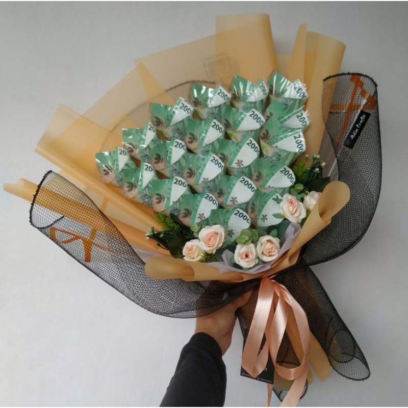 Money Bouquet / Buket Uang 20 Lembar / Bouquet Artificial / Bunga Palsu / Bouquet Anniversary / Buke