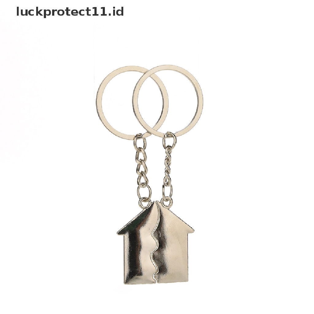 /Fashion Hot//// 2pcs Gantungan Kunci Bentuk Rumah Gantungan Kunci Untuk Pecinta Valene day Love Key Fob.