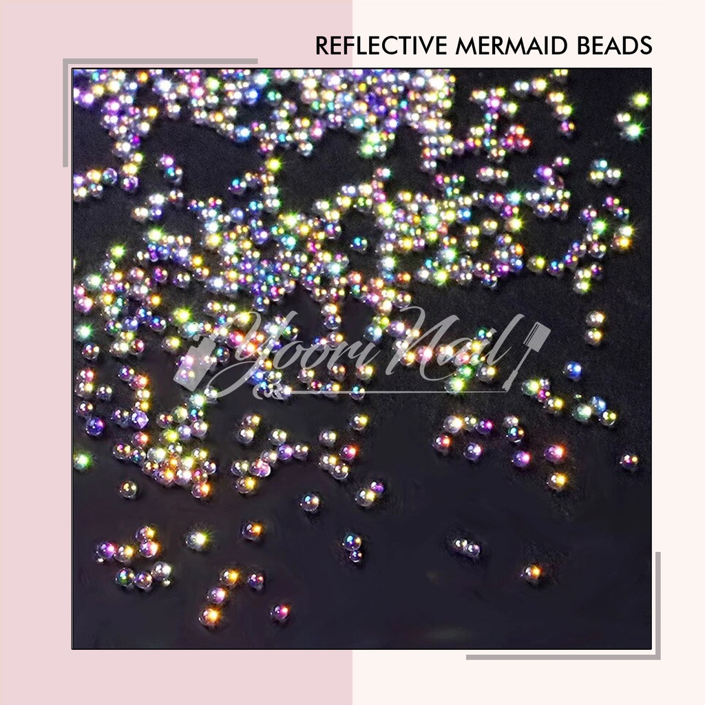 Reflective mermaid beads manik nail art reflective natural light effect reflective mermaid