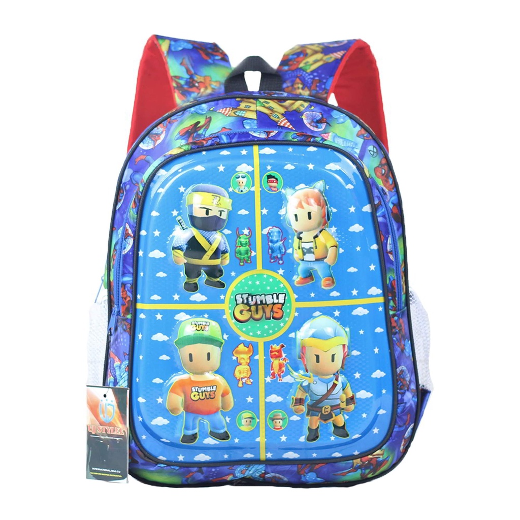 Ransel LED Lampu Nyala Gambar Kartun Game Online Stamble Guys Keren Tas Cowok TK SD Bagus Berkualitas