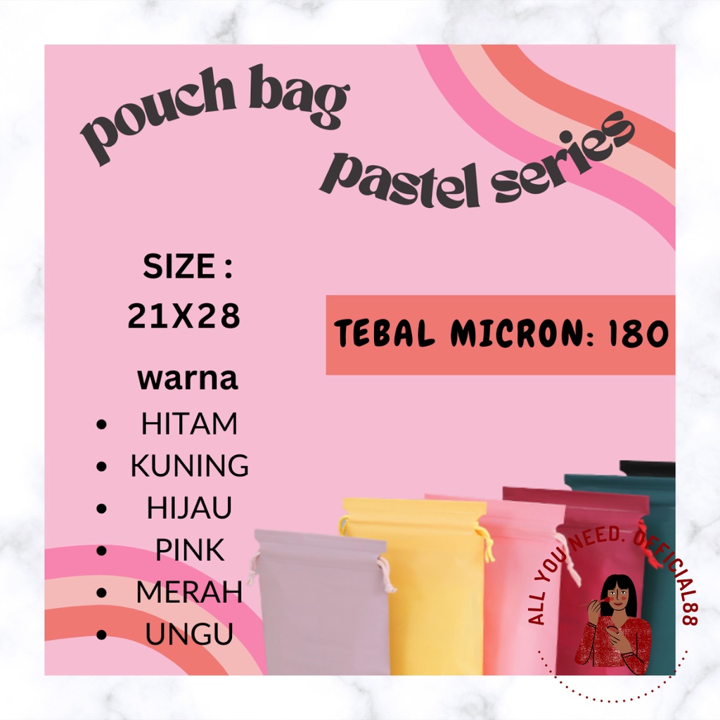 ✿AYN✿ Tas pouch Bag serbaguna Motif Warna Pastel lucu # Bisa COD AC32