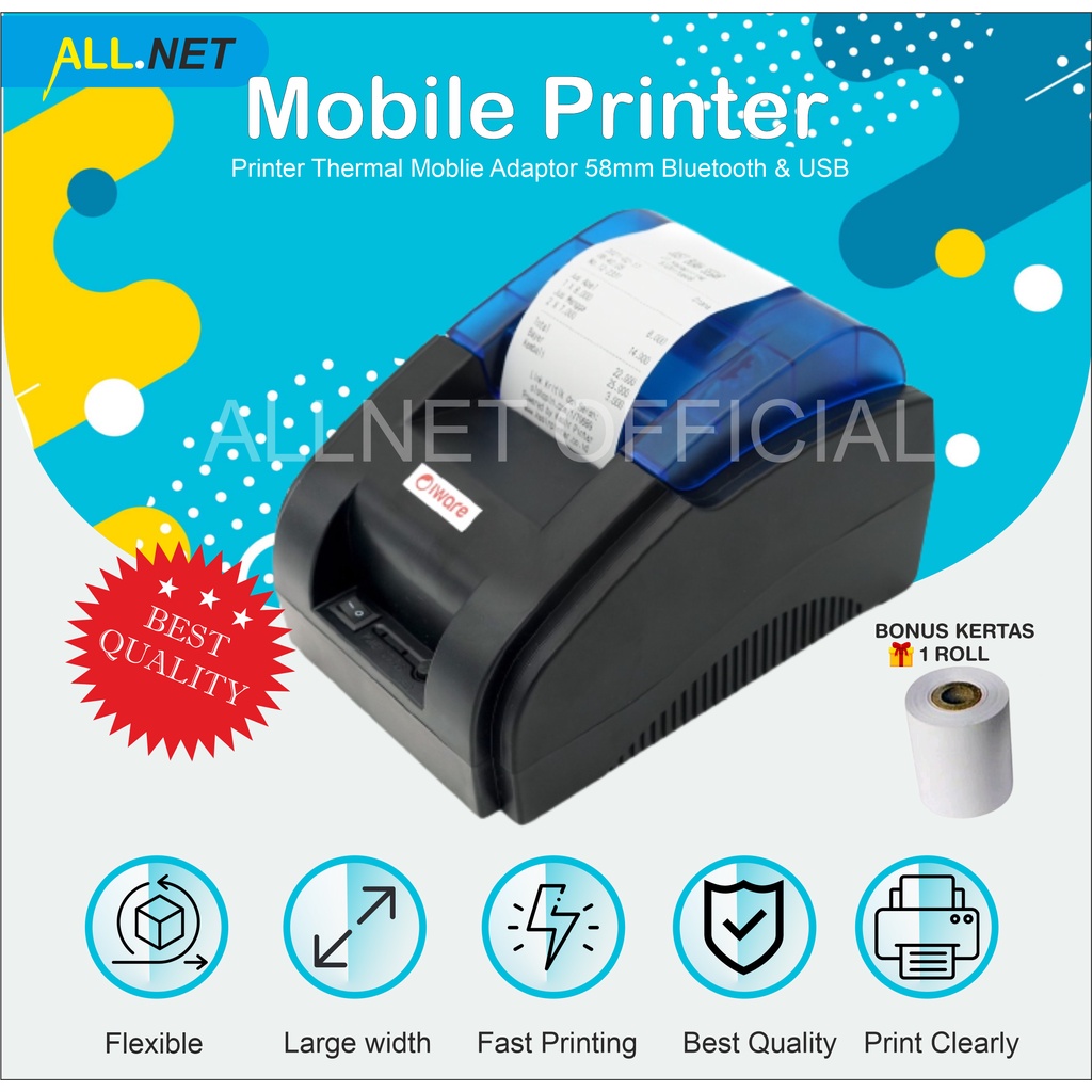 Jual Printer Adaptor Thermal Iware Kasir Bluetooth Iware C Bt Roll