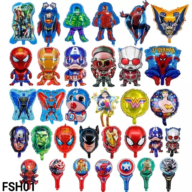 FSH01 Balon foil superhero kapten amerika batman ultraman spiderman (Balon Foil Aneka Bentuk) papaya