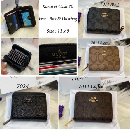 Coach Signature card n cash zip wallet dompet pria wanita premium smc