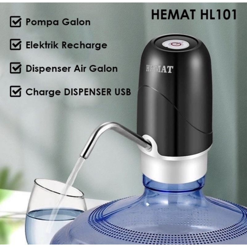 Pompa Galon Hemat HL101 Pompa Galon Elektrik Cas Pompa Rechargeable Recharge Cas