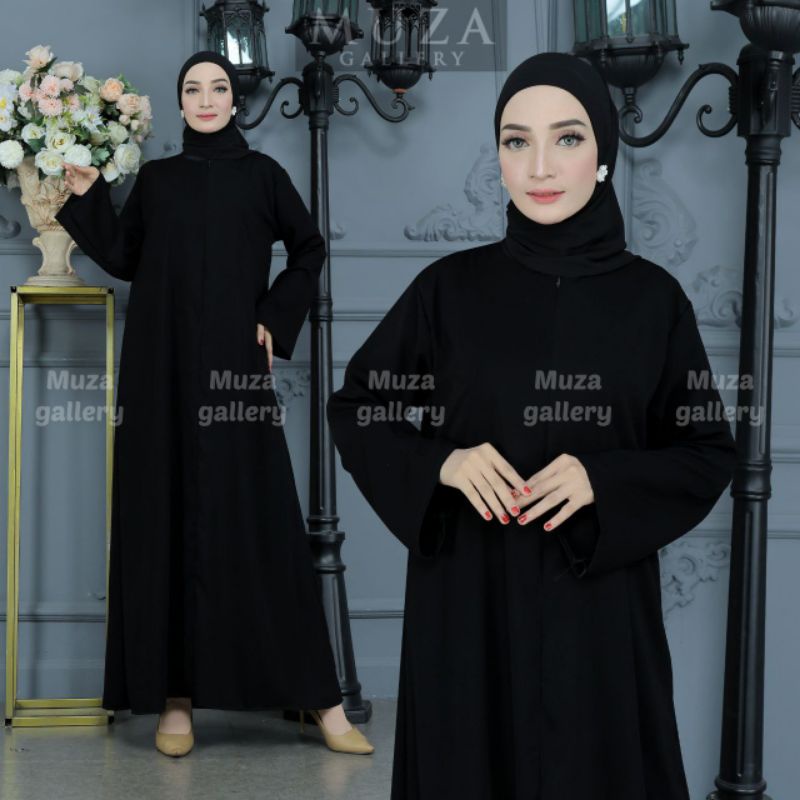 MUZA ABAYA HITAM ABAYA SYARI TURKEY DRESS MUSLIM (BUSUI)