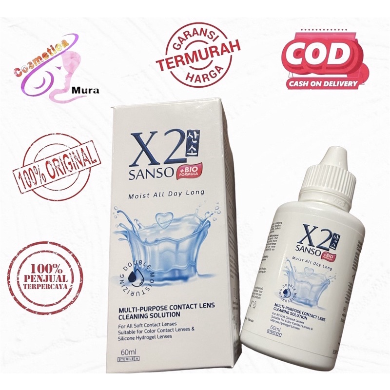 60 ml - air softlens x2 sanso bio2 new formula - cairan pembersih softlens x2 sanso