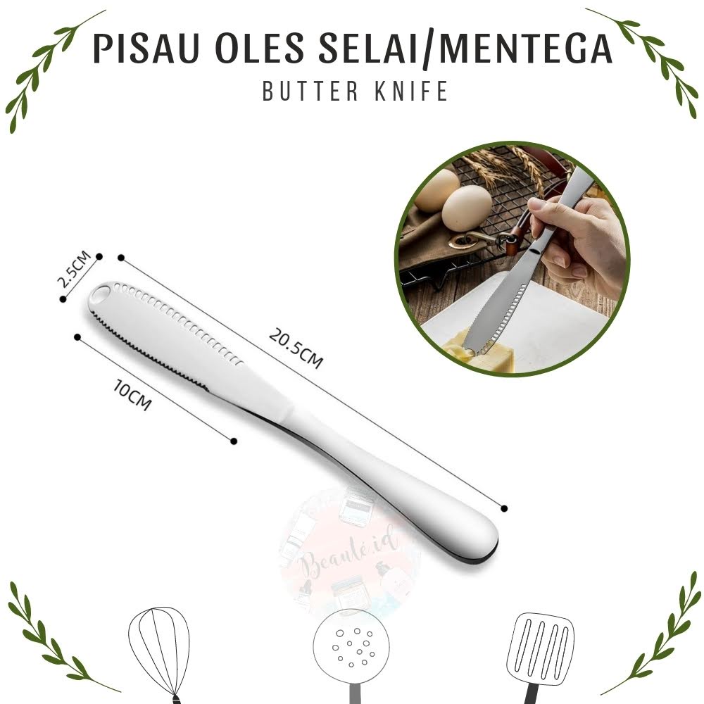 Pisau Oles Mentega Margarin Selai Pengoles Roti Pemotong Keju / Butter Bahan Stainless Steel Premium Tebal Nyaman Digunakan Untuk Sarapan Butter Knife