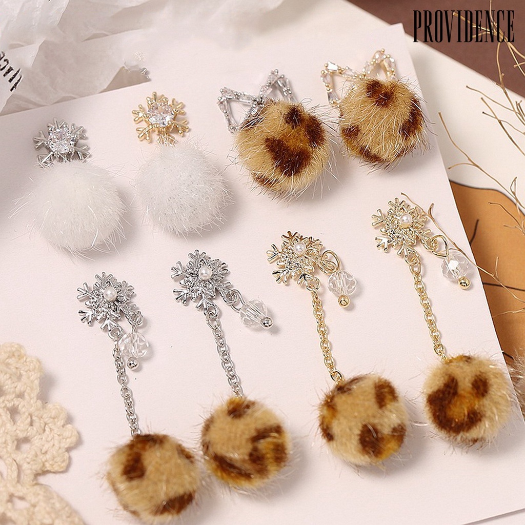 Providence Nail Art Hairball Bola Rambut Tiga Dimensi Bersinar Tidak Rontok DIY Mempesona Musim Gugur Musim Dingin Snowflake Zirconia Nail Art Decor Perlengkapan Kuku