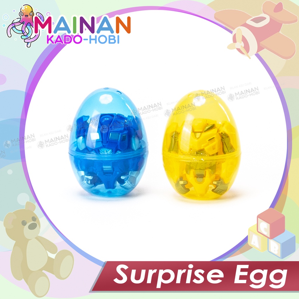 MAINAN ANAK KEJUTAN TELUR SURPRISE EGG SUPERHERO ROBOT TRANSFORMERS