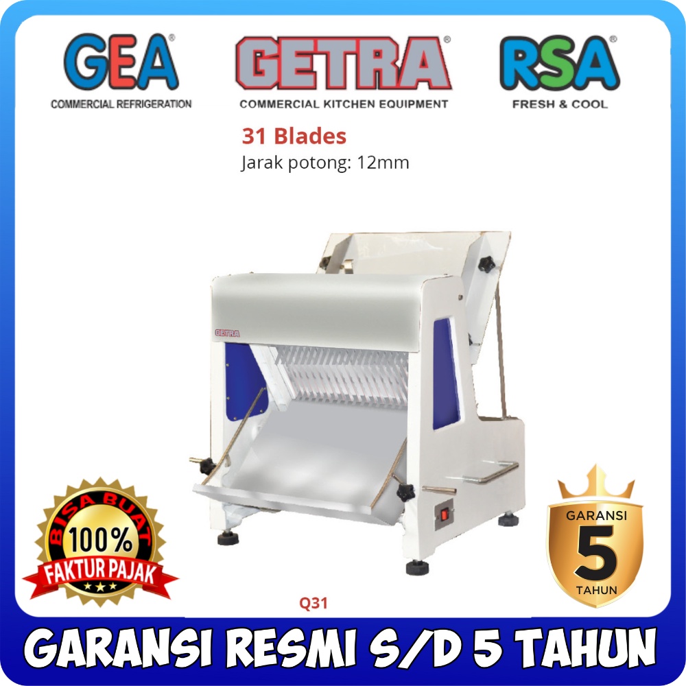 Jual BREAD SLICER GETRA Q-31 MESIN PEMOTONG POTONG ROTI TAWAR 31 MATA ...