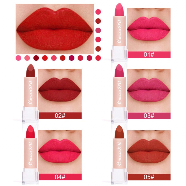 CMAADU BPOM Matte Lipstik 12 Matte Lipstick Long Lasting Waterproof XX021