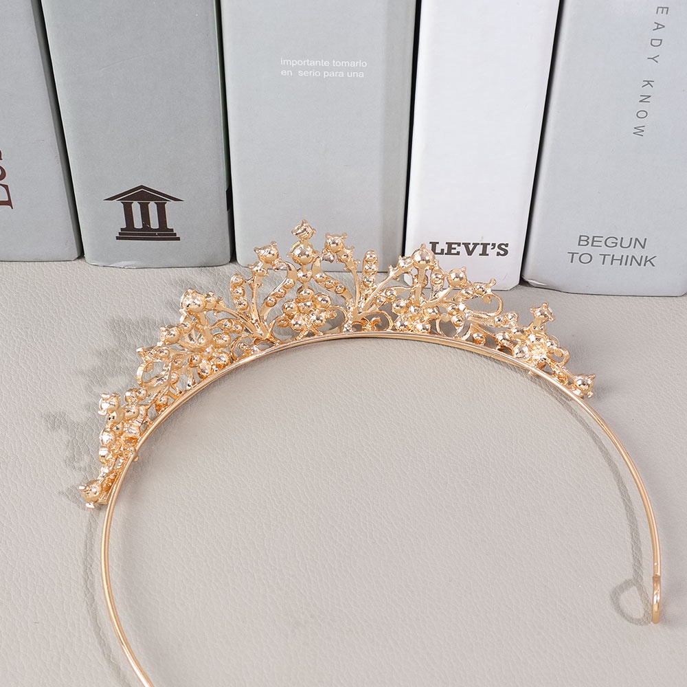 Bando Berlian Imitasi Mahkota Hairband Manis Wanita Gadis Pernikahan Pengantin Hiasan Kepala Wanita Hiasan Kepala Aksesoris Rambut INS Style Elegan Korea