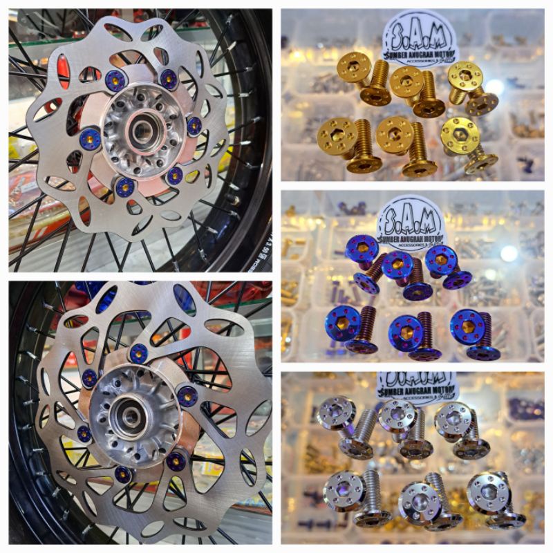 BAUT DISC KLX DTRACKER PROBOLT & TITANIUM / PIRING PIRINGAN CAKRAM DT KLX150 BF / DT150