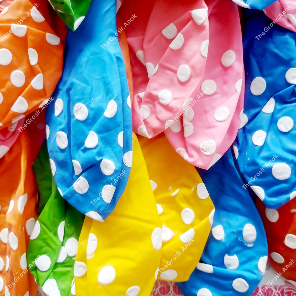 10PCS Balon Polkadot Pesta Ulang Tahun Warna RANDOM