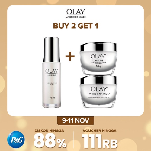 Olay Set White Radiance Cream + Luminous Cream and Serum Niacinamide Skincare Brightening