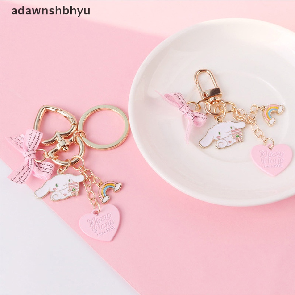 Adawnshbhyu Gantungan Kunci Anak Perempuan Lucu Gantungan Kunci Mobil Key Chains Bag Decor Pink Rosette Rain Pendant ID