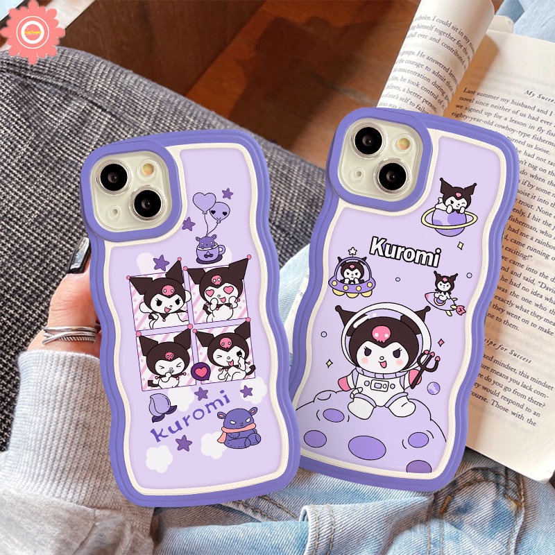 Cute Space Astronaut Case Compatible for iPhone 13 11 12 XR 14 Pro Max 8 7 Plus 6 6s Plus 14 Plus X XS Max SE 2020 Cartoon Kuromi Soft Wavy Edge Cover