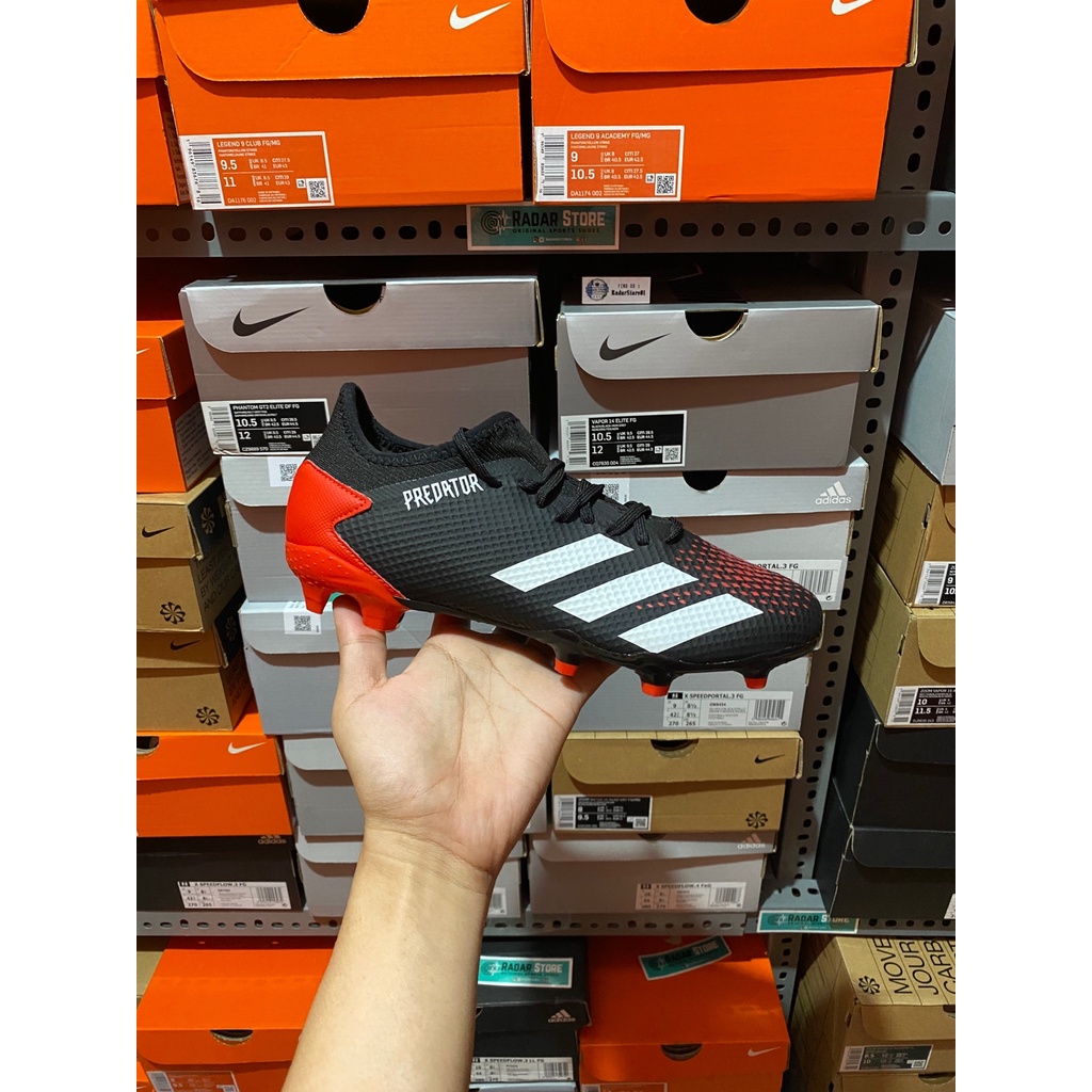Sepatu Bola Adidas Predator 20.3 L FG Black Red EE9556 Original BNIB