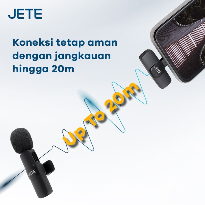 JETE CO1 2in1 Wireless Microphone Clip On - Garansi Resmi 2 Tahun