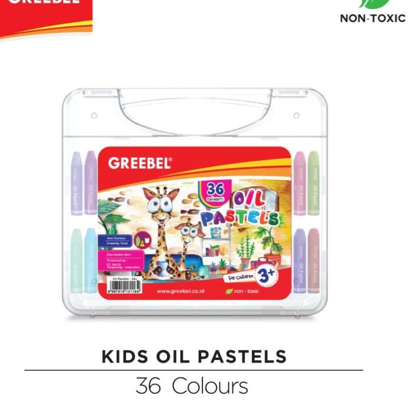 Free Ongkos Kirim GREEBEL Kids Oil Pastel 36 Warna crayon greebel 36 colours