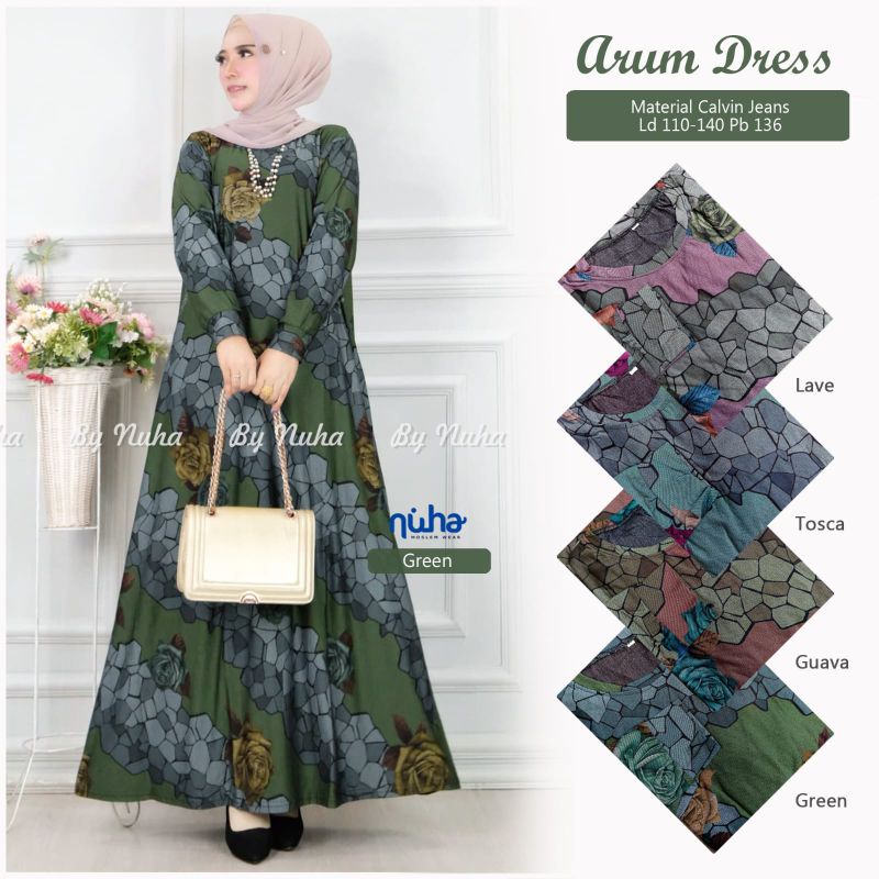DRESS ARUM || CALVIN JEANS MOTIF BATIK || ORI NUHA