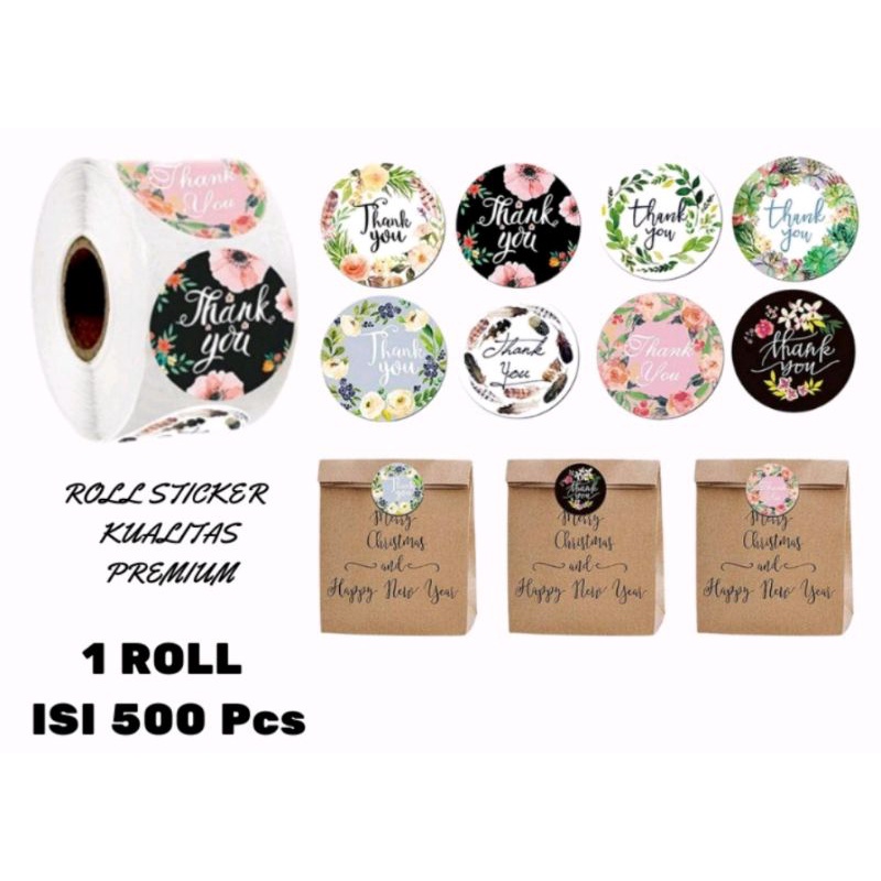 

500 pcs Stiker Thank You 2,5 cm | Stiker Roll Kemasan | Stiker Bulat Motif Karakter Hiasan Packaging Tempel