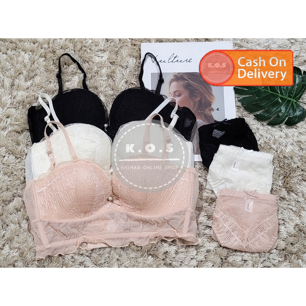 bra setelan celana dalam lace cantik size 32 - 38