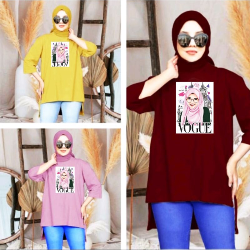 Atasan Basic Wanita Oversize Print 11