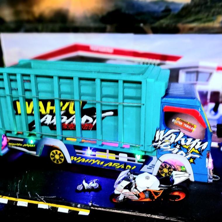 MRH.21De22н ▫ Truk Oleng Miniatur Kayu Besar 55cm Miniatur Truk Murah