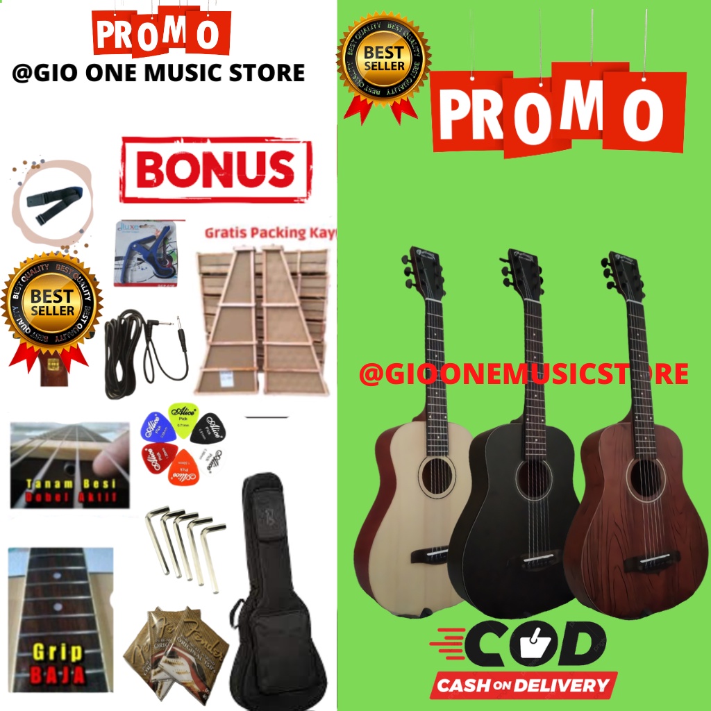 gitar akustik martin&co uk ¾ dlayer grover bonus senar cadangan pick+kunci L gratis paking kayu.