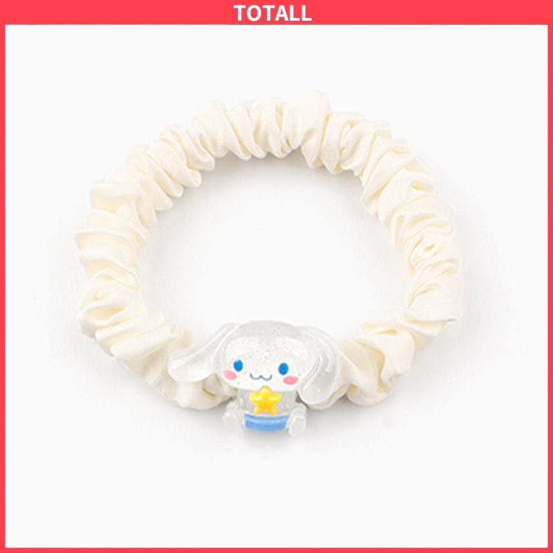 COD Kartun Cinnamoroll Dog Lipit Cincin Rambut Gadis Manis Lucu Tali Rambut Karet Gelang Karet-Totall