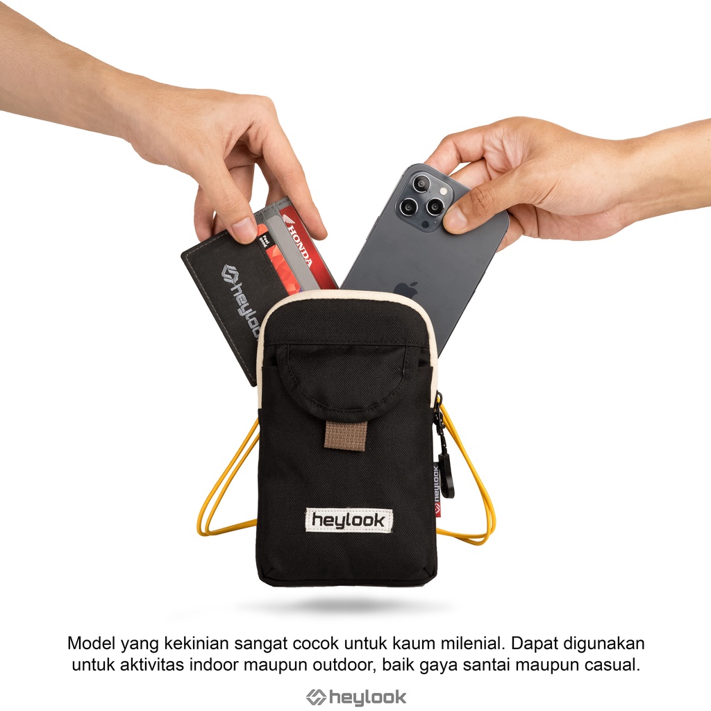 (BISA COD) NECK BAG POUCH EZZY SLING WALLET DOMPET KARTU LEHER HEYLOOK