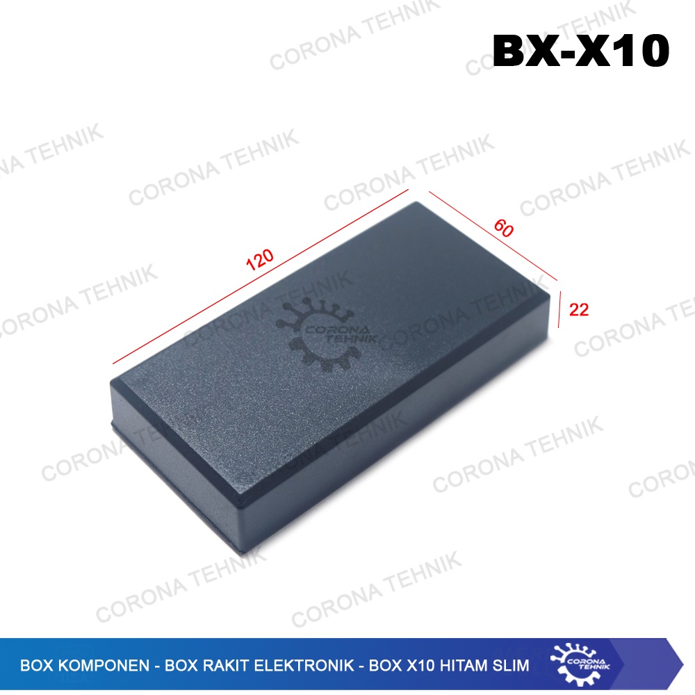 Box Rakit Elektronik - Box X10 Hitam Slim - Box Komponen