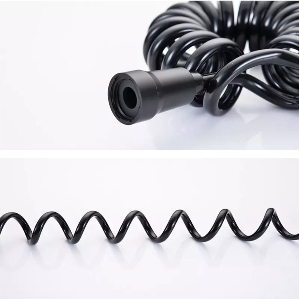 Selang Shower 150cm Plastik Hitam Model Telepon Telpon Flexible Hose Shower 1,5 m Telephone BLack X50H