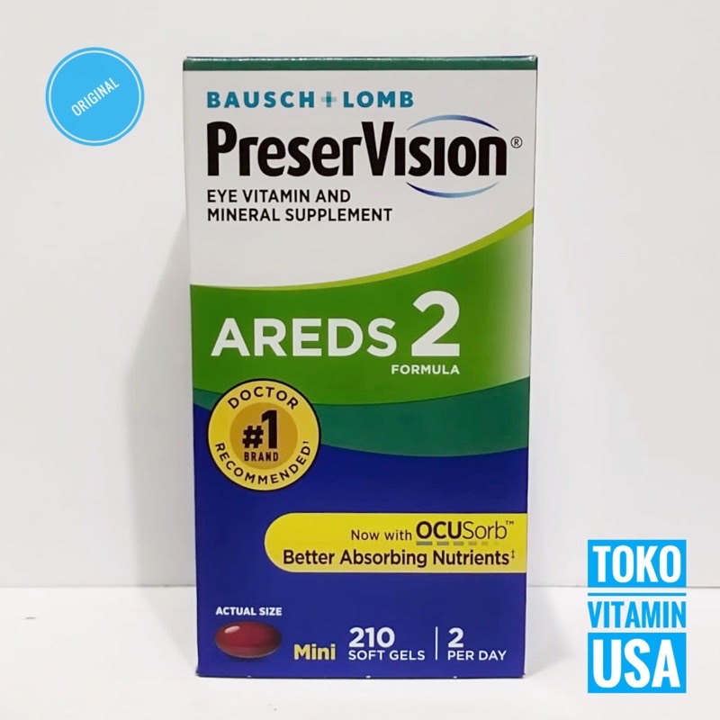 Bausch+Lomb PreserVision AREDS 2 Eye Vitamin & Mineral Supplement 210 Softgels