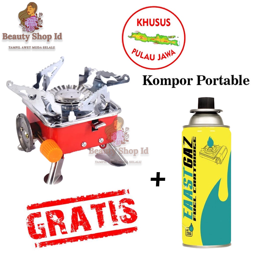 BEAUTY JAYA - [ Free 1 Tabung Gas Hi Cook ] Kompor Gas Camping Mini Portable Stove Mini Alat Masak Gunung