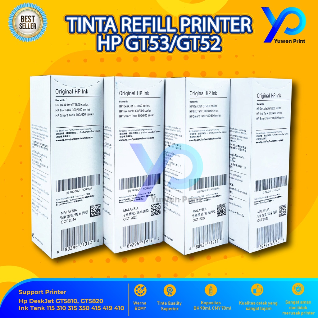 Tinta HP GT53 GT52 For Printer GT5810 GT5820 Model Baru