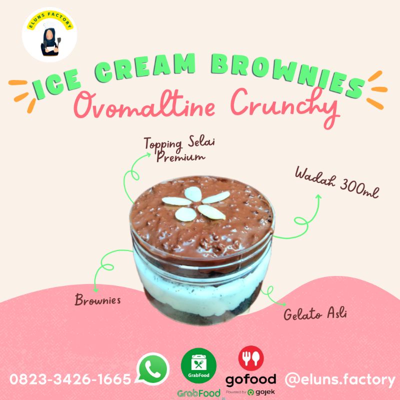 

[ICE CREAM BROWNIES 300ML] Rasa Ovomaltine Crunchy