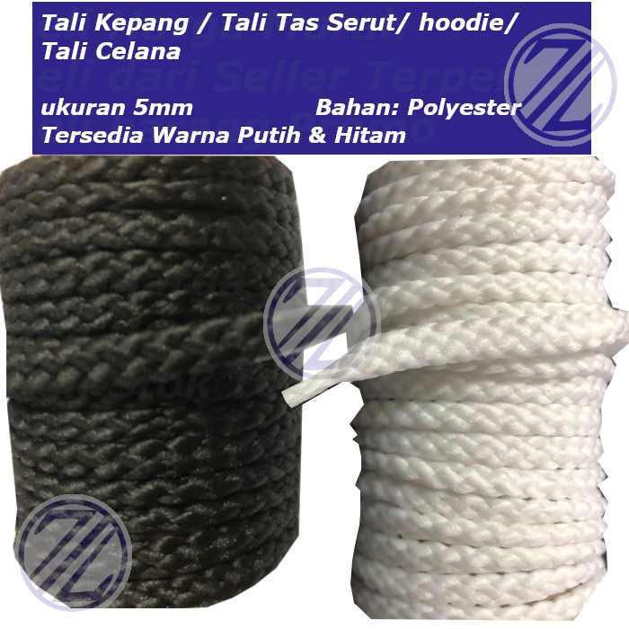 Tali Kepang / Tali Tas Serut / hoodie / Tali Celana  / Tali Kolor Ukuran 5mm