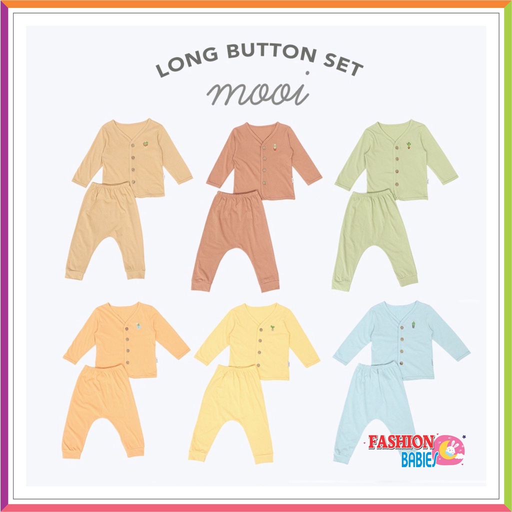 MOOI LONG BUTTON SET | SETELAN PANJANG 0-2 TH ❤ Fashionbabies ❤