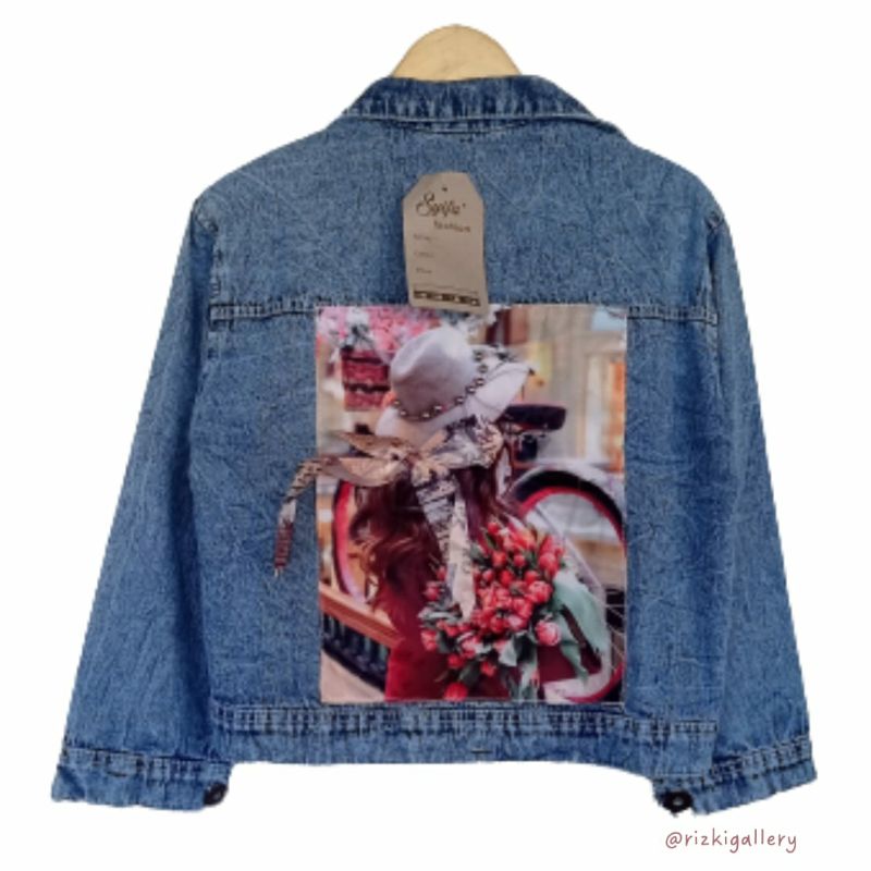 Jaket Jeans Pita 3D Anak Perempuan