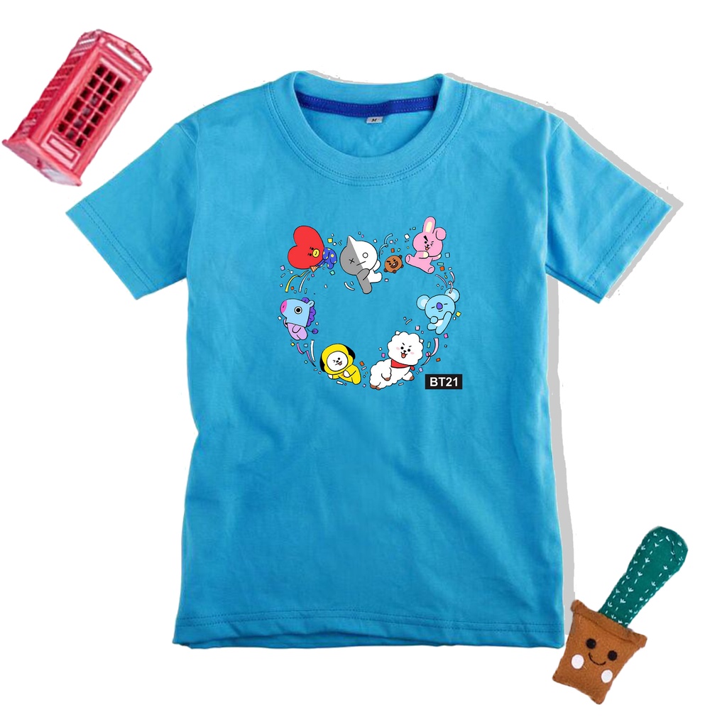 PVJ - Kaos Anak BT21 Tshirt Anak Perempuan Combad 30s