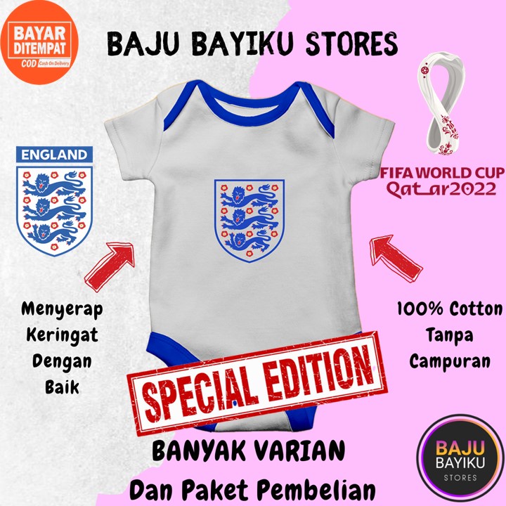 Baju Bayi Laki Laki 6 12 Bulan Setelan Murah Kekinian Logo Bola Piala Dunia Jersey Inggris Jumper Ba