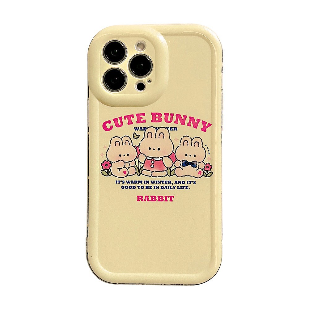 IPHONE Ins Lucu Bunga Kelinci Kartun Silikon Case Untuk Iphone14 11 12 13 PRO MAX Casing Cover Pelindung AT0206