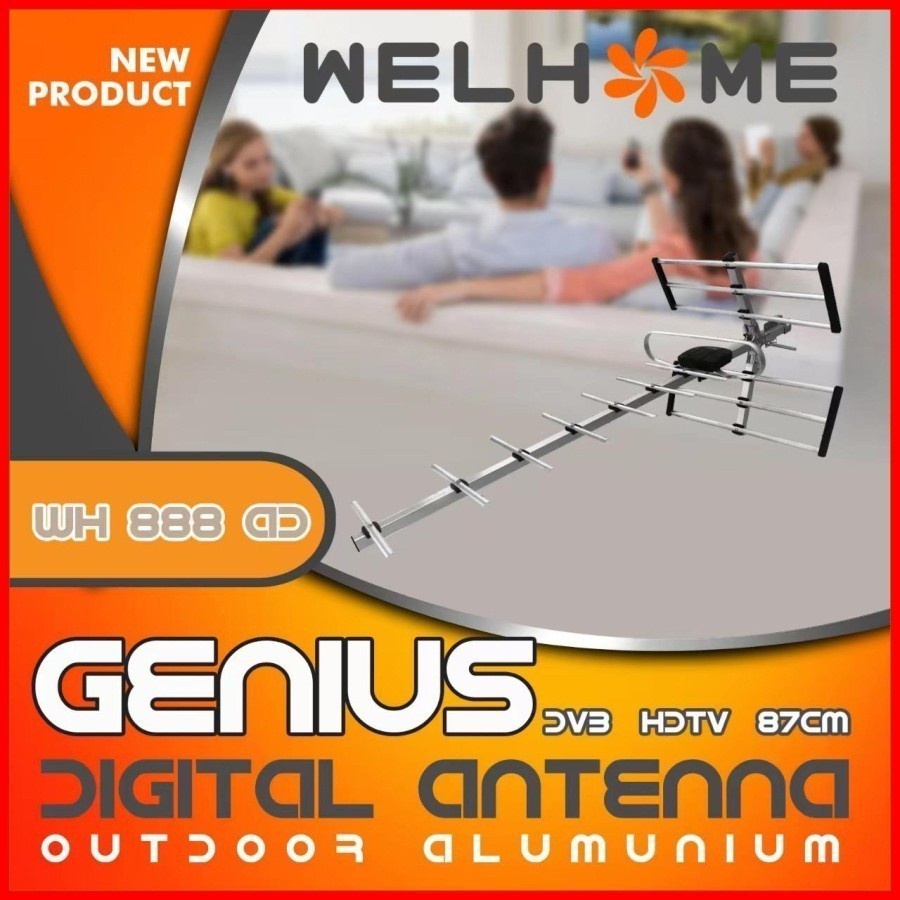 ANTENA TV DIGITAL WELHOME WH - 888 SANEX SN - 899 SN899 DG ALMUNIUM SNI ORIGINAL FREE KABEL RG OUTDOOR INDOOR WATERPROOF LUAR DAN DALAM RUANGAN UHF HDTV DTV