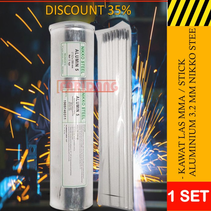 Kawat Per Batang Kawat Las Mma Stick Aluminium 3.2 Mm Nikko Steel Alumin 5