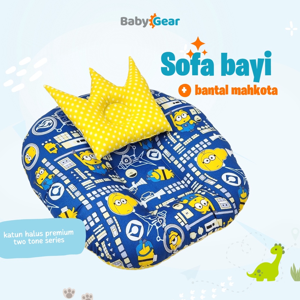 (PAKET HEMAT) SOFA BAYI + BANTAL MAHKOTA LUCU