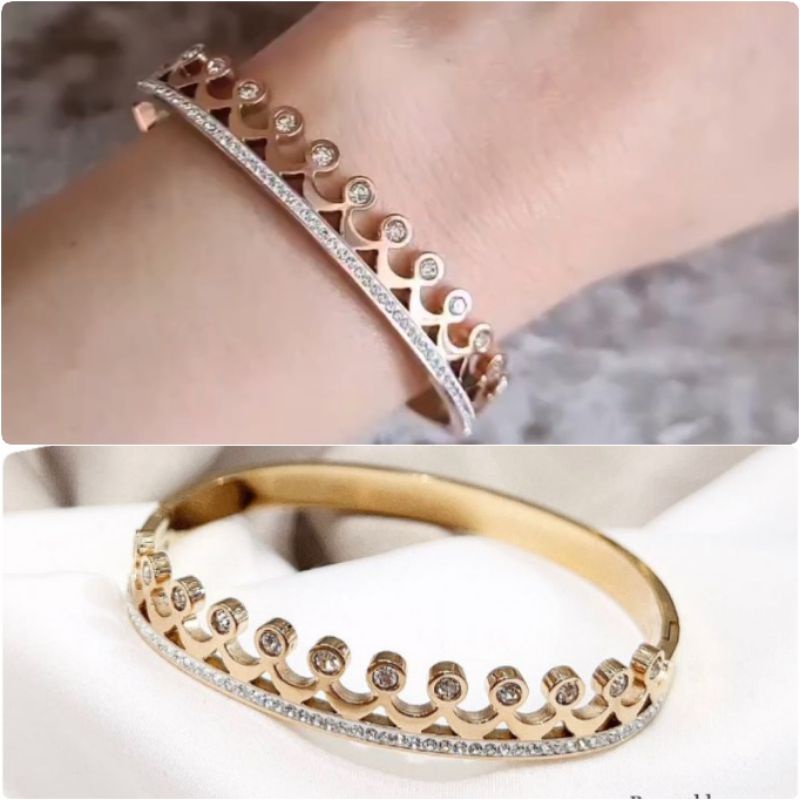 Gelang Titanium Asli Rosegold Premium quality Anti karat Bracelet Branded Band TG06