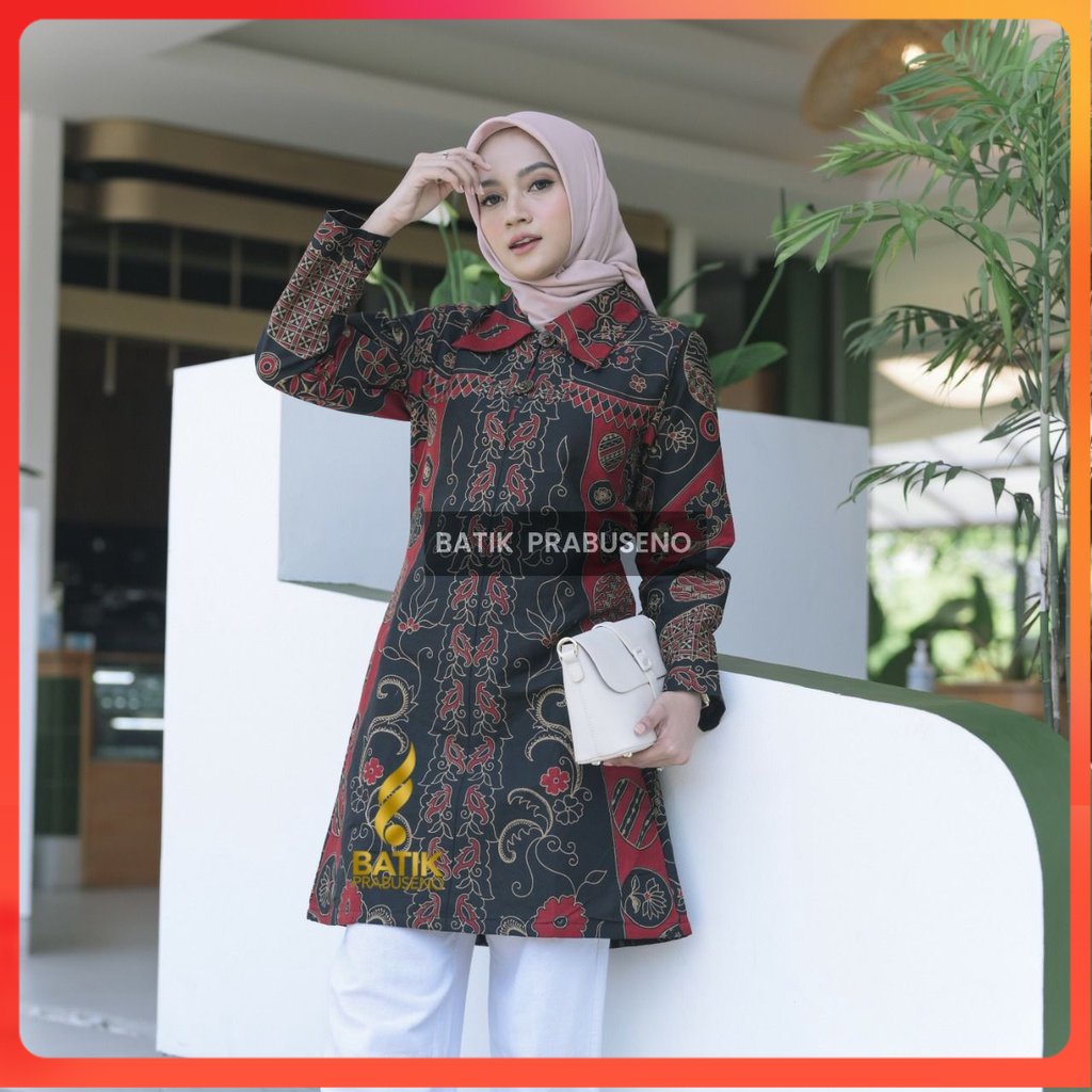 Batik Prabuseno - ADHISTI Tunik Batik Wanita Lengan Panjang